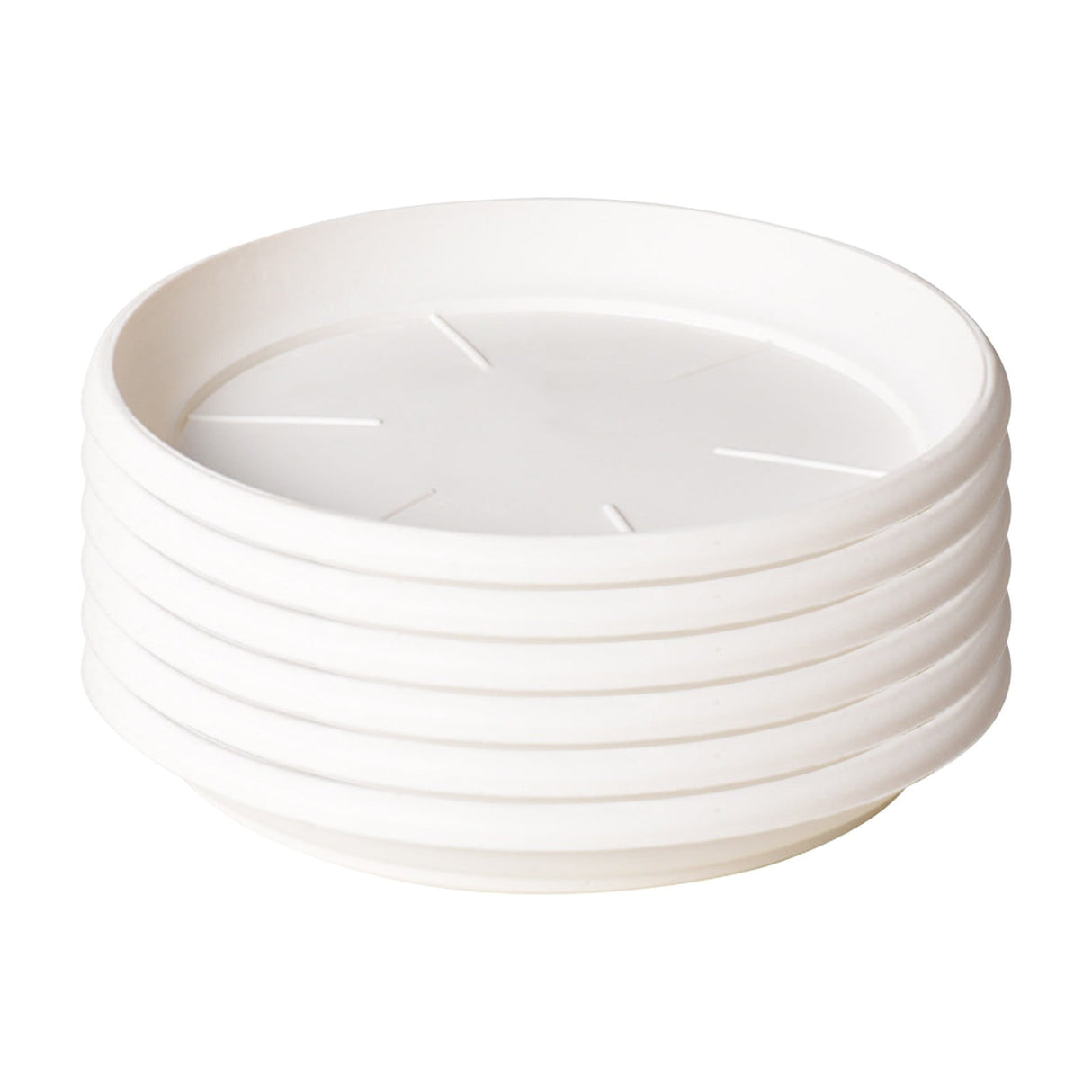 Darzheoy 6 Pack Plant Saucer Tray 3.6 inch, Heavy Duty Plastic Pot Plant Drip Trays Saucers for Indoors Outdoor, Plant Water Tray for Planters 5.3" White