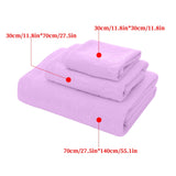 AYktou Bath Towels 3 Pack Cotton Bathroom Set,Contains a Bath Towels 28*56",a Hand Towels 12*12",a Face Towels 12*28",Soft Compact & Lightweight,for Gym Camp Beach and Daily Use Purple