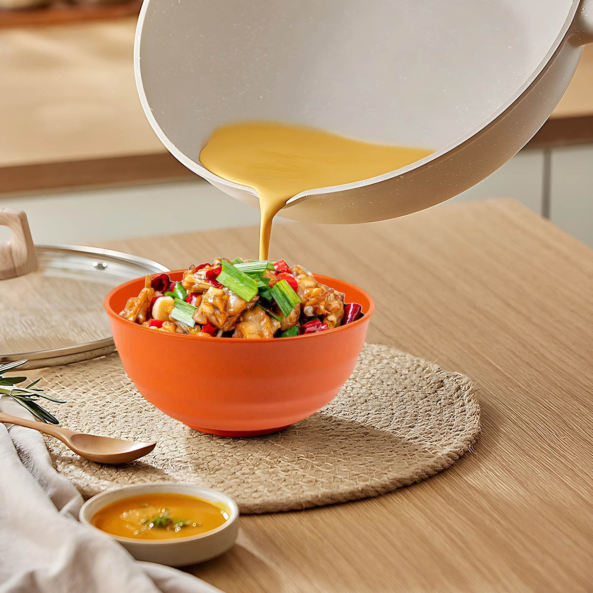 Kdkad Serviceable Plastic Cereal Bowls - Large Dishwasher-Safe Shatterproof Bowls for Soup, Salad & Snacks | Lightweight, Stackable Kitchenware for Home, Office & Restaurant Use As Show Green1