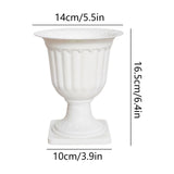 Darzheoy White Urn Planter Flower Pots, Classic Plastic Tall Planter, Wedding Party Porch Front Door Decorative 2 Pack A