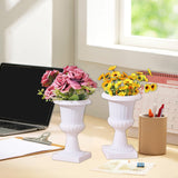 Darzheoy White Urn Planter Flower Pots, Classic Plastic Tall Planter, Wedding Party Porch Front Door Decorative 2 Pack B