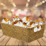 HOOWIFFY Handwoven Light Brown Straw Basket for Home Storage, Organization and Decorative Use