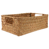 HOOWIFFY Handwoven Light Brown Straw Basket for Home Storage, Organization and Decorative Use