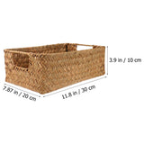 HOOWIFFY Handwoven Light Brown Straw Basket for Home Storage, Organization and Decorative Use