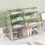 Kdkad Slanted Desktop Organizer - Clear Acrylic Pen Holder w/ Angled Slots, Cosmetic Brush Storage & Office Supply Tray for Desk (Multi-Use Stationery Box)\u200b\u200b M White