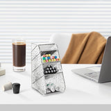 Kdkad Slanted Desktop Organizer - Clear Acrylic Pen Holder w/ Angled Slots, Cosmetic Brush Storage & Office Supply Tray for Desk (Multi-Use Stationery Box)\u200b\u200b M White