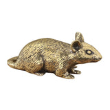 HOOWIFFY Brass Lucky Rat Figurine Traditional Feng Shui Sculpture for Home Decor and Office Display
