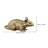 HOOWIFFY Brass Lucky Rat Figurine Traditional Feng Shui Sculpture for Home Decor and Office Display