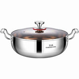 Darzheoy 316 Stainless Steel Hot Pot with Lid Large Pots for Cooking Thick Bottom Stew Soup Pots with Lid Stockpot for Pasta, Soup, Simmer Kitchens Appliances Multicolor