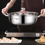 Darzheoy 316 Stainless Steel Hot Pot with Lid Large Pots for Cooking Thick Bottom Stew Soup Pots with Lid Stockpot for Pasta, Soup, Simmer Kitchens Appliances Multicolor