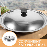 HOOWIFFY Stainless Steel Pot Lid for Kitchen Easy Clean Universal Pan Cover with Sturdy Handle 11.8 Inches Silver