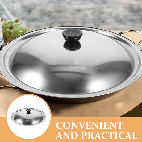 HOOWIFFY Stainless Steel Pot Lid for Kitchen Easy Clean Universal Pan Cover with Sturdy Handle 11.8 Inches Silver