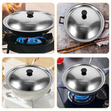 HOOWIFFY Stainless Steel Pot Lid for Kitchen Easy Clean Universal Pan Cover with Sturdy Handle 11.8 Inches Silver