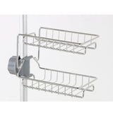 HOOWIFFY Silver Stainless Steel Faucet Storage Rack Adjustable Sponge Holder for Draining Kitchen Sink 7.5x3.5x4.7 Inches