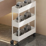 Kdkad Slim Space Saver Rolling Cart, 4.7-Inch Wide Storage Organizer with Wheels for Bathroom, Laundry Room, Between Washer & Toilet, 3-Tier Slim Design White