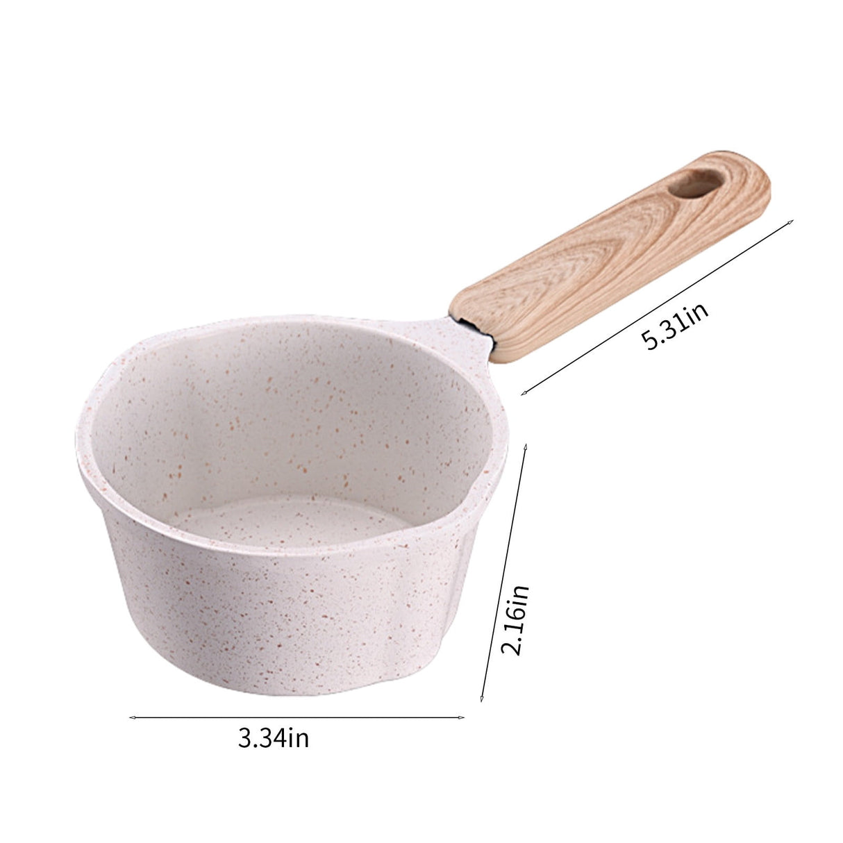 Chmadoxn Kitchen Supplies Saucepan Nonstick Pan Small Soup Pots for Cooking, Milk Pot Compatible for All Stoves, Milk Pan with Removeable Handle, Oven& Dishwasher Safe 3.34×2.16 in White