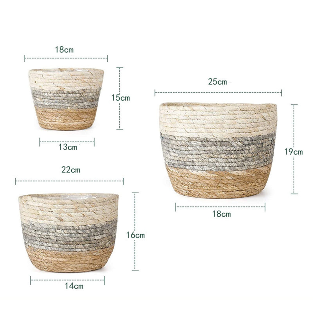 Darzheoy Woven Seagrass Plant Basket, Flower Pots Home Boho Decor, Storage Picnic Grocery Straw Bag for Plant Artificial Tree - 5.5"×8.7"×6.3 B
