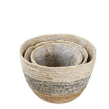 Darzheoy Woven Seagrass Plant Basket, Flower Pots Home Boho Decor, Storage Picnic Grocery Straw Bag for Plant Artificial Tree - 5.5"×8.7"×6.3 C