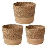 Darzheoy Woven Seagrass Plant Basket, Flower Pots Home Boho Decor, Storage Picnic Grocery Straw Bag for Plant Artificial Tree - 5.5"×8.7"×6.3 E