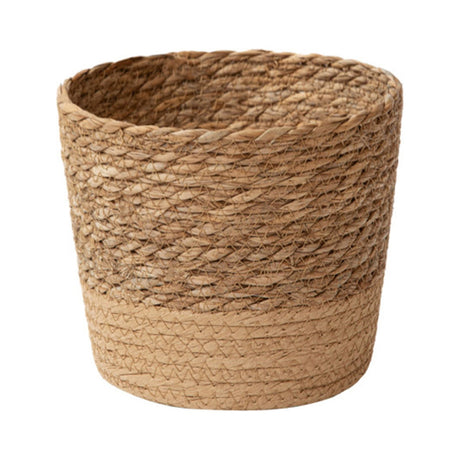 Darzheoy Woven Seagrass Plant Basket, Flower Pots Home Boho Decor, Storage Picnic Grocery Straw Bag for Plant Artificial Tree - 5.5"×8.7"×6.3 E
