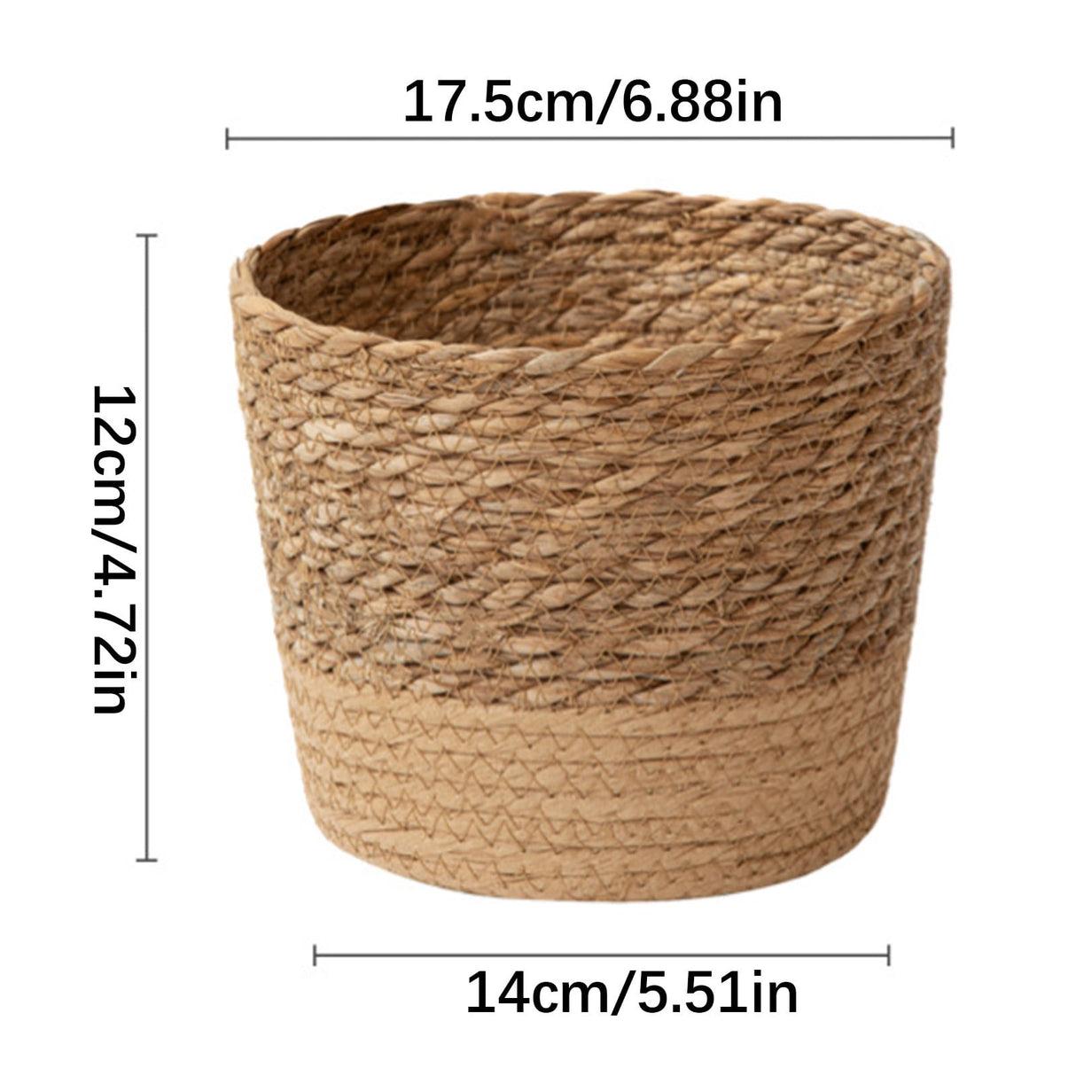 Darzheoy Woven Seagrass Plant Basket, Flower Pots Home Boho Decor, Storage Picnic Grocery Straw Bag for Plant Artificial Tree - 5.5"×8.7"×6.3 E