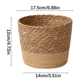 Darzheoy Woven Seagrass Plant Basket, Flower Pots Home Boho Decor, Storage Picnic Grocery Straw Bag for Plant Artificial Tree - 5.5"×8.7"×6.3 E