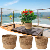 Darzheoy Woven Seagrass Plant Basket, Flower Pots Home Boho Decor, Storage Picnic Grocery Straw Bag for Plant Artificial Tree - 5.5"×8.7"×6.3 F