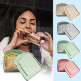 Darzheoy Sandwich Containers, Reusable Sandwich Box Container, Sandwich Holder Bread Container for Adults, BPA Free, Microwave & Dishwasher Safe, Office, Camping Green
