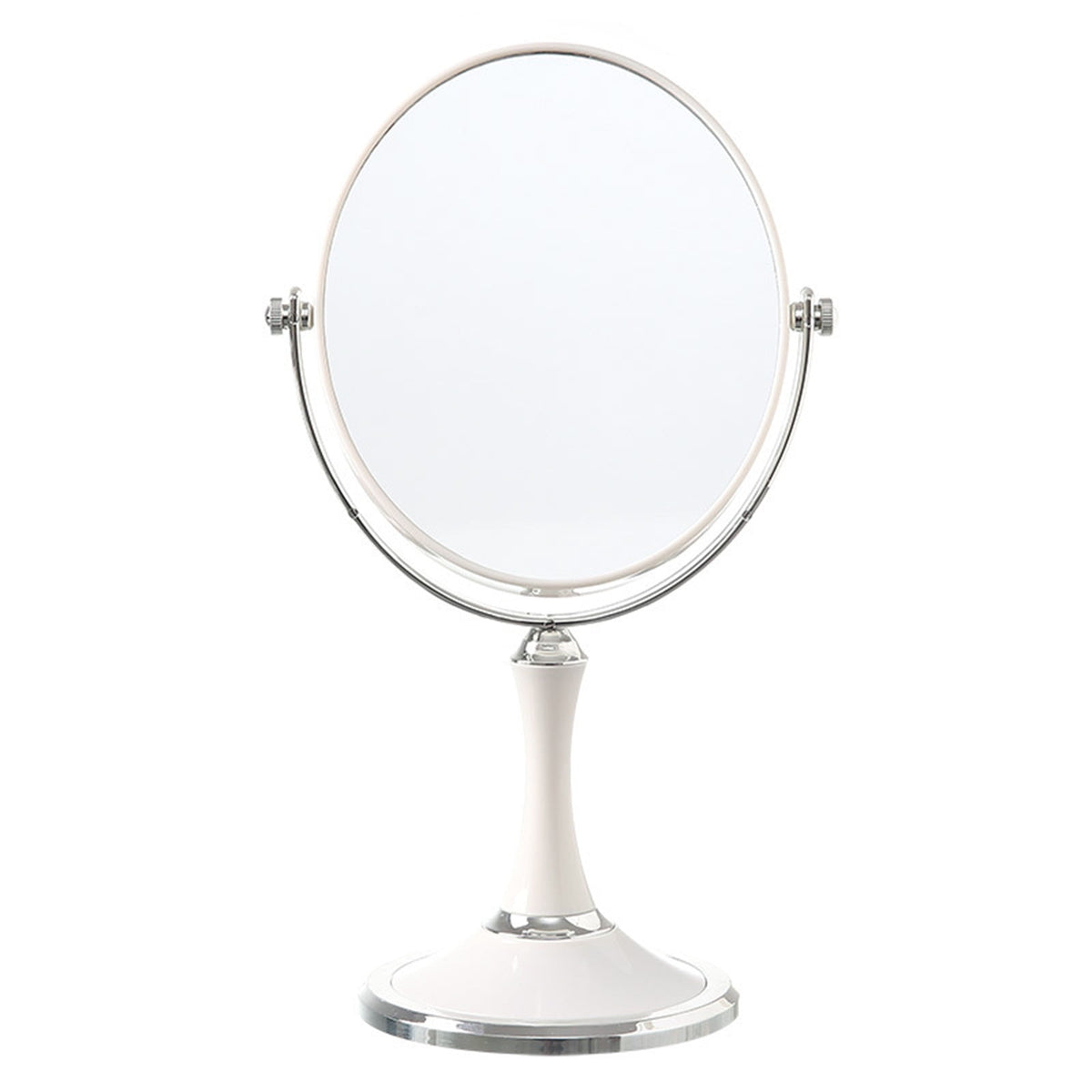 Back to School Magnifying Makeup Mirror Double Sided Tabletop Mirror with 3 Magnification, Magnified Desk Mirror for Makeup, Cosmetic Vanity Mirror with Stand and 360° Rotation 5.9×11.4 in White