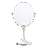 Back to School Magnifying Makeup Mirror Double Sided Tabletop Mirror with 3 Magnification, Magnified Desk Mirror for Makeup, Cosmetic Vanity Mirror with Stand and 360° Rotation 5.9×11.4 in White