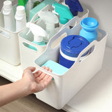 Kdkad White Plastic Storage Basket, Bins for Organization and Storage, Versatile Home Edit Containers,11 Inch Cube Storage Boxes for Office Kitchen Bathroom