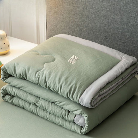 Kdkad Home Quilt Queen Size, Solid Color Bedspread,Lightweight Quilt for Summer Ultra-Soft, Soft Lightweight Microfiber Coverlet, Luxurious Warm Bed Cover for All Seasons 43.3×59.1 in Green