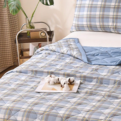 AYktou Reversible Patchwork Quilts Queen Size, 78.74x59.05in Lightweight Plaid Bedspreads Coverlets Quilt Bedding Blanket for All Seasons #B - Multicolor - 59X39"