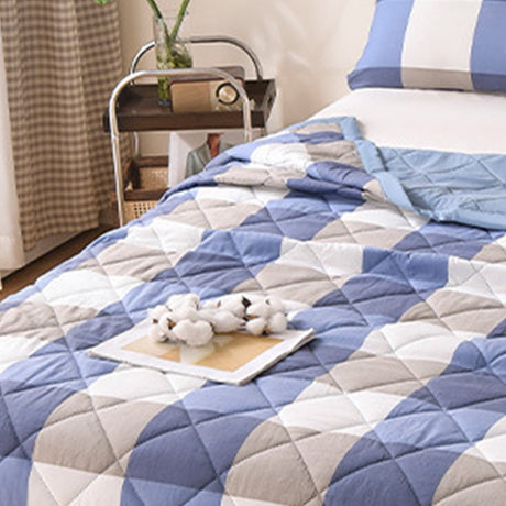 AYktou Reversible Patchwork Quilts Queen Size, 78.74x59.05in Lightweight Plaid Bedspreads Coverlets Quilt Bedding Blanket for All Seasons #D - Multicolor - 59X39"