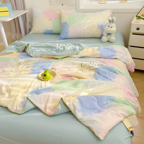 AYktou Reversible Patchwork Quilts Queen Size, 78.74x59.05in Lightweight Plaid Bedspreads Coverlets Quilt Bedding Blanket for All Seasons #O - Multicolor - 59*79"