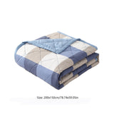 AYktou Reversible Patchwork Quilts Queen Size, 78.74x59.05in Lightweight Plaid Bedspreads Coverlets Quilt Bedding Blanket for All Seasons Blue