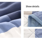 AYktou Reversible Patchwork Quilts Queen Size, 78.74x59.05in Lightweight Plaid Bedspreads Coverlets Quilt Bedding Blanket for All Seasons Blue