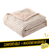 AYktou Reversible Patchwork Quilts Queen Size, 78.74x59.05in Lightweight Plaid Bedspreads Coverlets Quilt Bedding Blanket for All Seasons Khaki