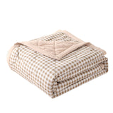 AYktou Reversible Patchwork Quilts Queen Size, 78.74x59.05in Lightweight Plaid Bedspreads Coverlets Quilt Bedding Blanket for All Seasons Khaki