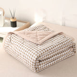 AYktou Reversible Patchwork Quilts Queen Size, 78.74x59.05in Lightweight Plaid Bedspreads Coverlets Quilt Bedding Blanket for All Seasons Khaki