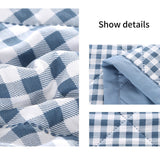 AYktou Reversible Patchwork Quilts Queen Size, 78.74x59.05in Lightweight Plaid Bedspreads Coverlets Quilt Bedding Blanket for All Seasons Light blue