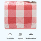 AYktou Reversible Patchwork Quilts Queen Size, 78.74x59.05in Lightweight Plaid Bedspreads Coverlets Quilt Bedding Blanket for All Seasons Red