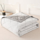 AYktou Reversible Patchwork Quilts Queen Size, 78.74x59.05in Lightweight Plaid Bedspreads Coverlets Quilt Bedding Blanket for All Seasons White