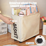 Darzheoy Laundry Baskets with Wheels and Handle, Collapsible Laundry Baskets, Clothes Laundry Basket with Removable Wash Bags for College Dorm, Rolling Laundry Hamper Beige