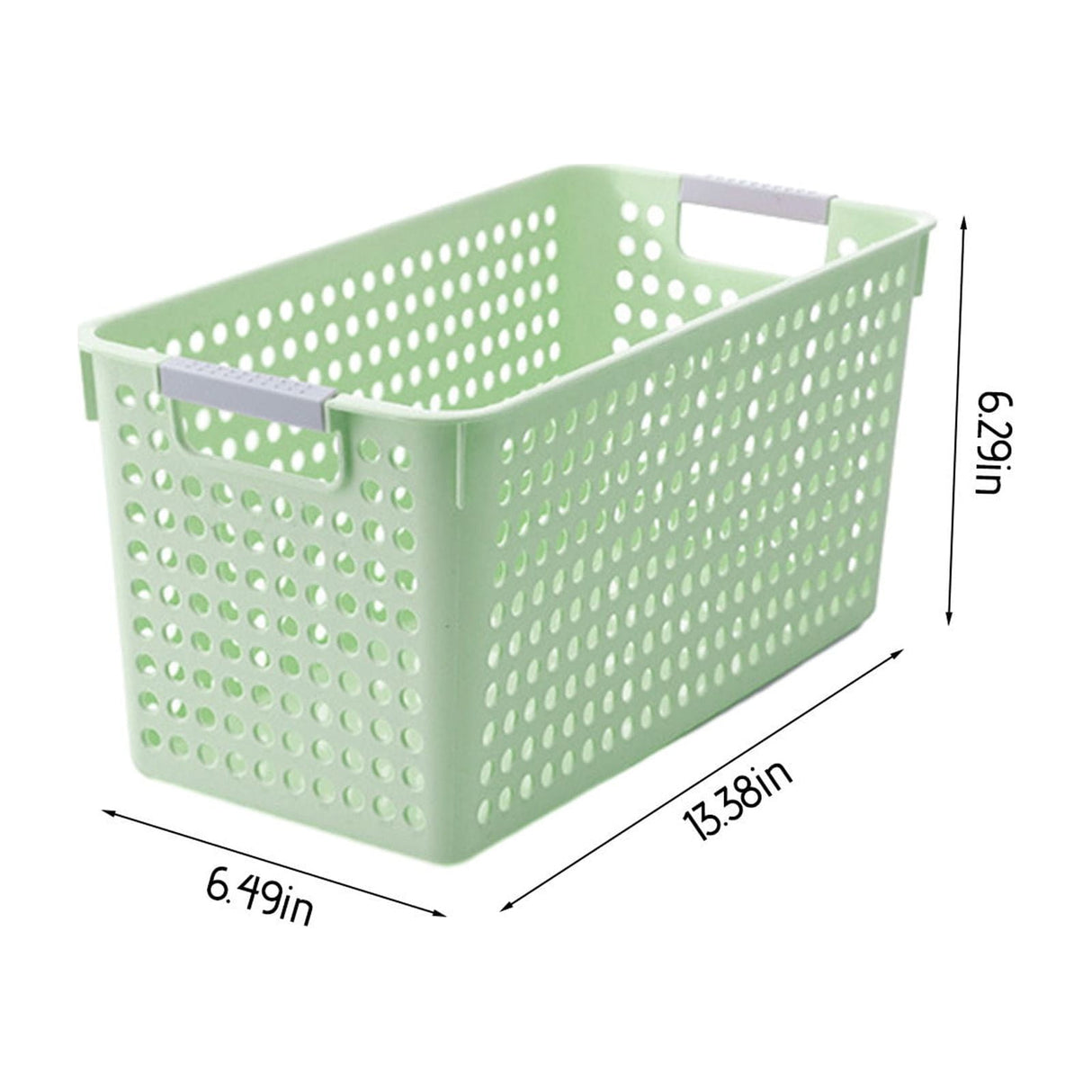 Darzheoy Laundry Basket, 2 pcs Plastic Hamper with Handles, Open Storage Bin to Organize Closets, Cabinets, Pantry, Shelving and Countertop Space, Suitable for Families and Dorms 1PC-Green