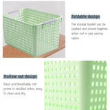 Darzheoy Laundry Basket, 2 pcs Plastic Hamper with Handles, Open Storage Bin to Organize Closets, Cabinets, Pantry, Shelving and Countertop Space, Suitable for Families and Dorms 1PC-Green