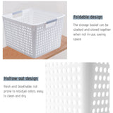 Darzheoy Laundry Basket, 2 pcs Plastic Hamper with Handles, Open Storage Bin to Organize Closets, Cabinets, Pantry, Shelving and Countertop Space, Suitable for Families and Dorms 1PC-White