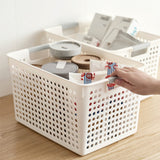 Darzheoy Laundry Basket, 2 pcs Plastic Hamper with Handles, Open Storage Bin to Organize Closets, Cabinets, Pantry, Shelving and Countertop Space, Suitable for Families and Dorms 1PC-White