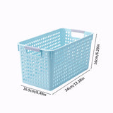 Darzheoy Laundry Basket, 2 pcs Plastic Hamper with Handles, Open Storage Bin to Organize Closets, Cabinets, Pantry, Shelving and Countertop Space, Suitable for Families and Dorms 3PC-Blue