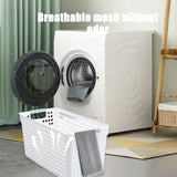 Darzheoy Laundry Basket, 2 pcs Plastic Hamper with Handles, Open Storage Bin to Organize Closets, Cabinets, Pantry, Shelving and Countertop Space, Suitable for Families and Dorms 3PC-White